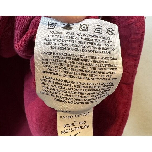 Nike FC Barcelona Pullover Hoodie 100% Cotton Noble Red Royal Blue Logo Soccer L - Picture 6 of 9